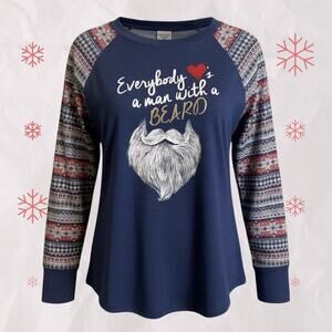 Self Esteem Sweatshirt (L) Multicolor.‎ "Everybody Loves a Man with a Beard"
